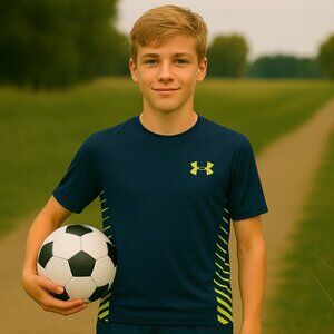 Boy's Under Armour Youth Anti-Odor heatgear Loose Fit Mesh Back Shirt Size Large